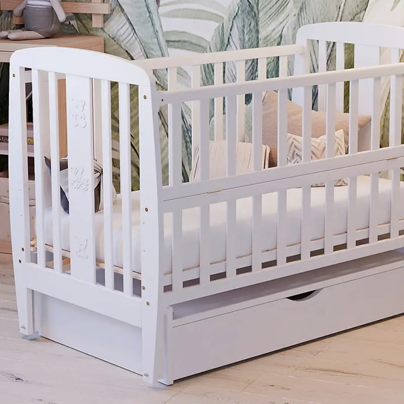 Кроватка Дубок Друзья + колеса (White)