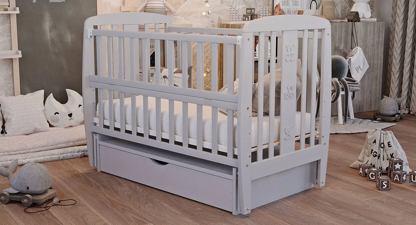 Кроватка Дубок Друзья + маятник (Grey) - 3