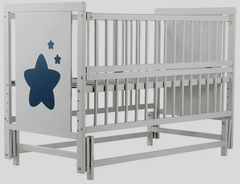 Кроватка Дубок Звездочка + маятник (Grey)