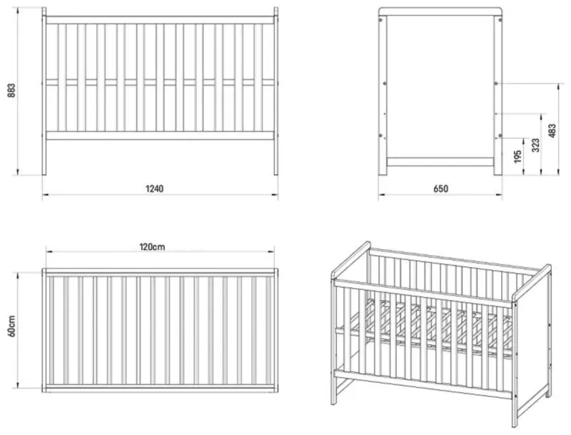 Patuc Happy Babies Lilia cu sertar (White)