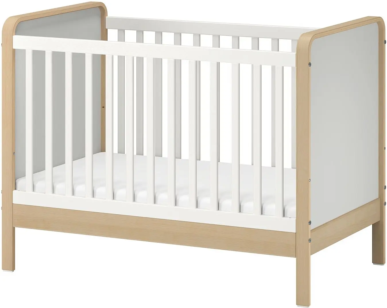 Pătuc + comodă de înfășat Ikea Alskvard 60x120 (Mesteacan/Alb)