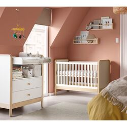 Кроватка + пеленальный столик Ikea Alskvard 60x120 (Берёза/Белый)