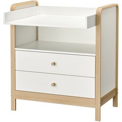 Pătuc + comodă de înfășat Ikea Alskvard 60x120 (Mesteacan/Alb) Thumb