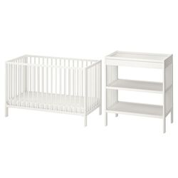 Patuc + masa de infasat Ikea Gulliver 60x120 (Alb) Thumb