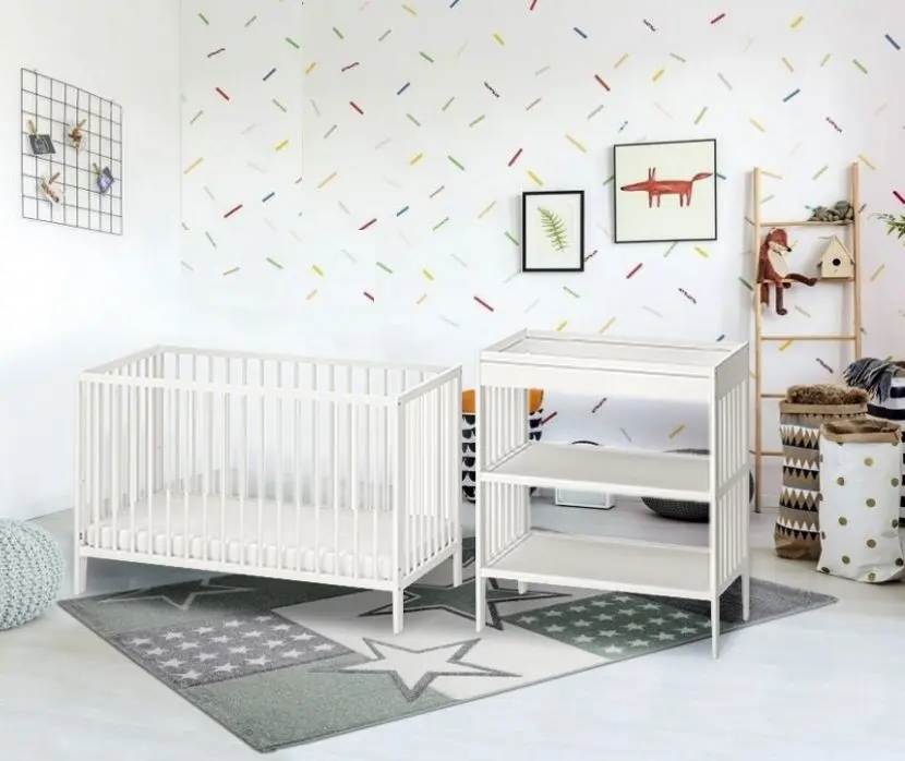 Patuc + masa de infasat Ikea Gulliver 60x120 (Alb)