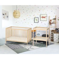 Кроватка + пеленальный столик Ikea Sniglar 60x120 (Бук)