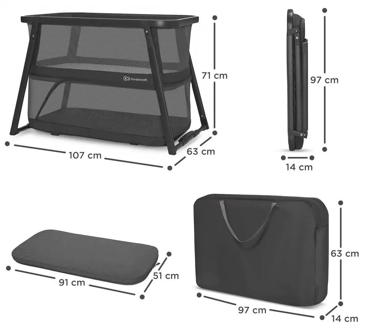 Кроватка 4в1 Kinderkraft Sofi Plus (Grey) - 6