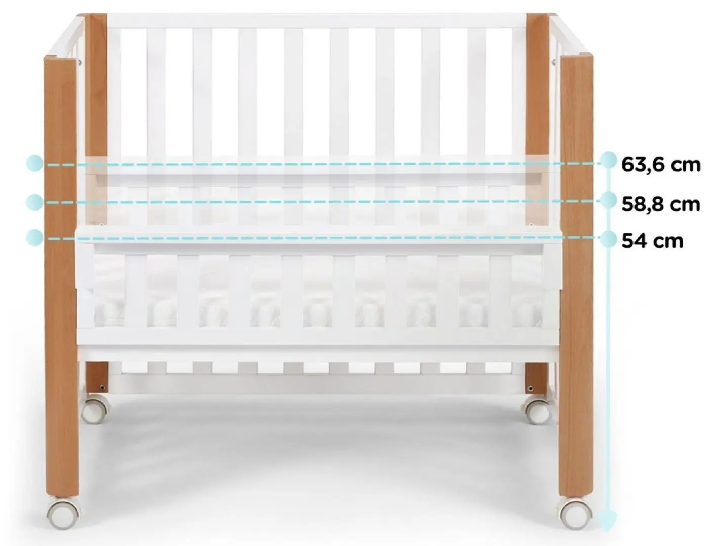 Кроватка Kinderkraft Koya + матрас 6см (White) - 2