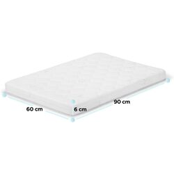 Кроватка Kinderkraft Koya + матрас 6см (White) Thumb
