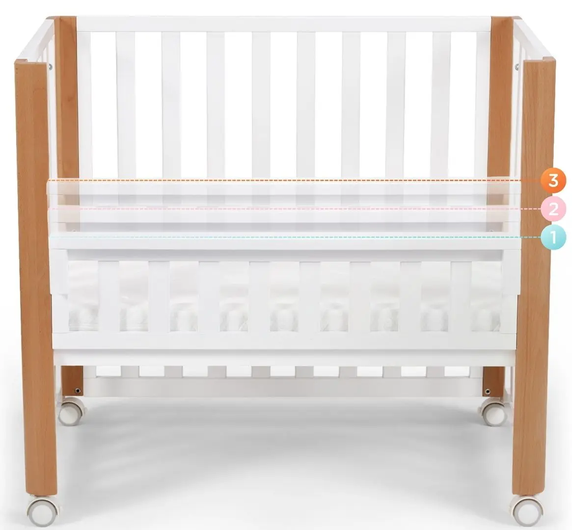 Кроватка Kinderkraft Koya + матрас 6см (White) - 9