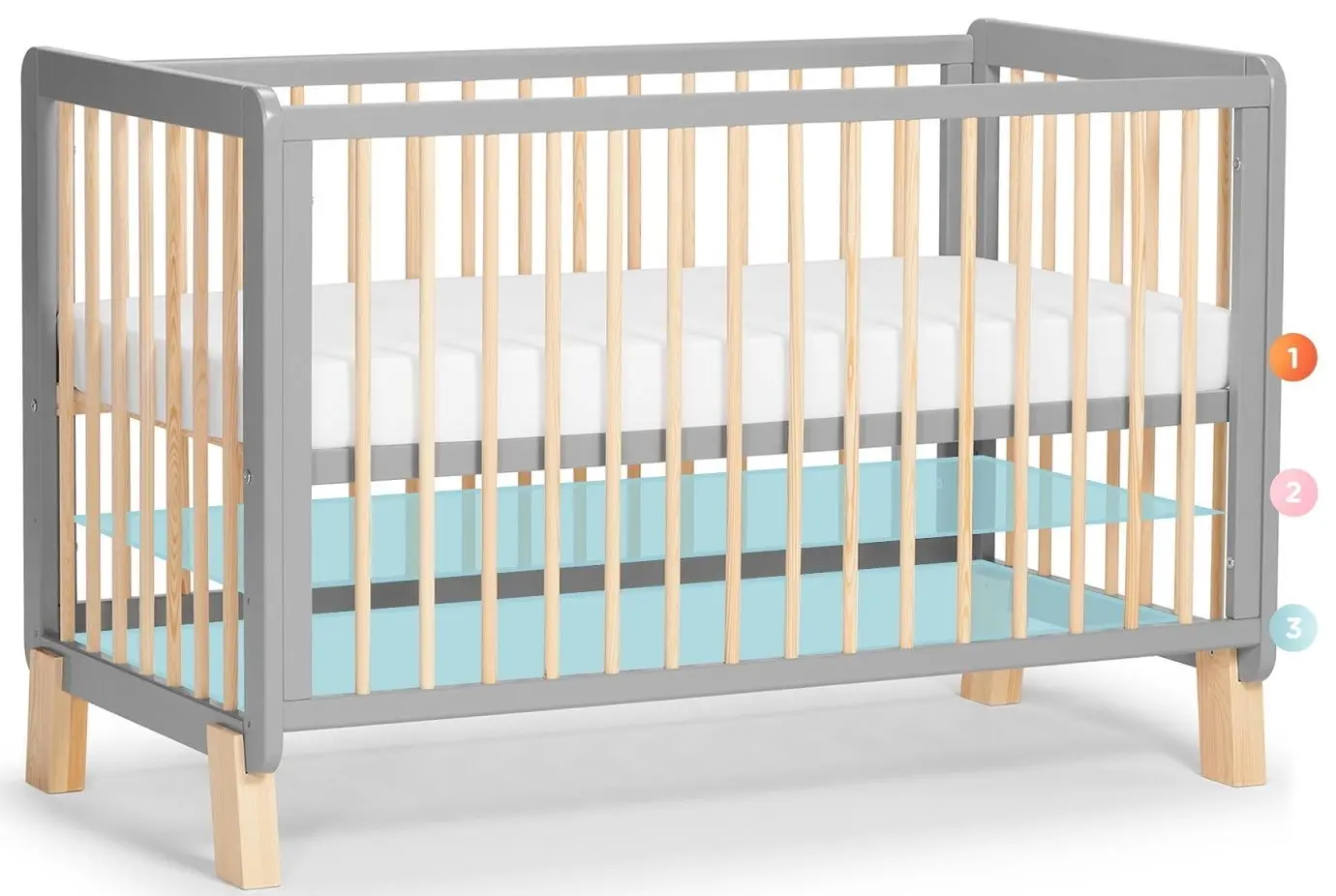 Кроватка Kinderkraft Lunky (Grey) - 4