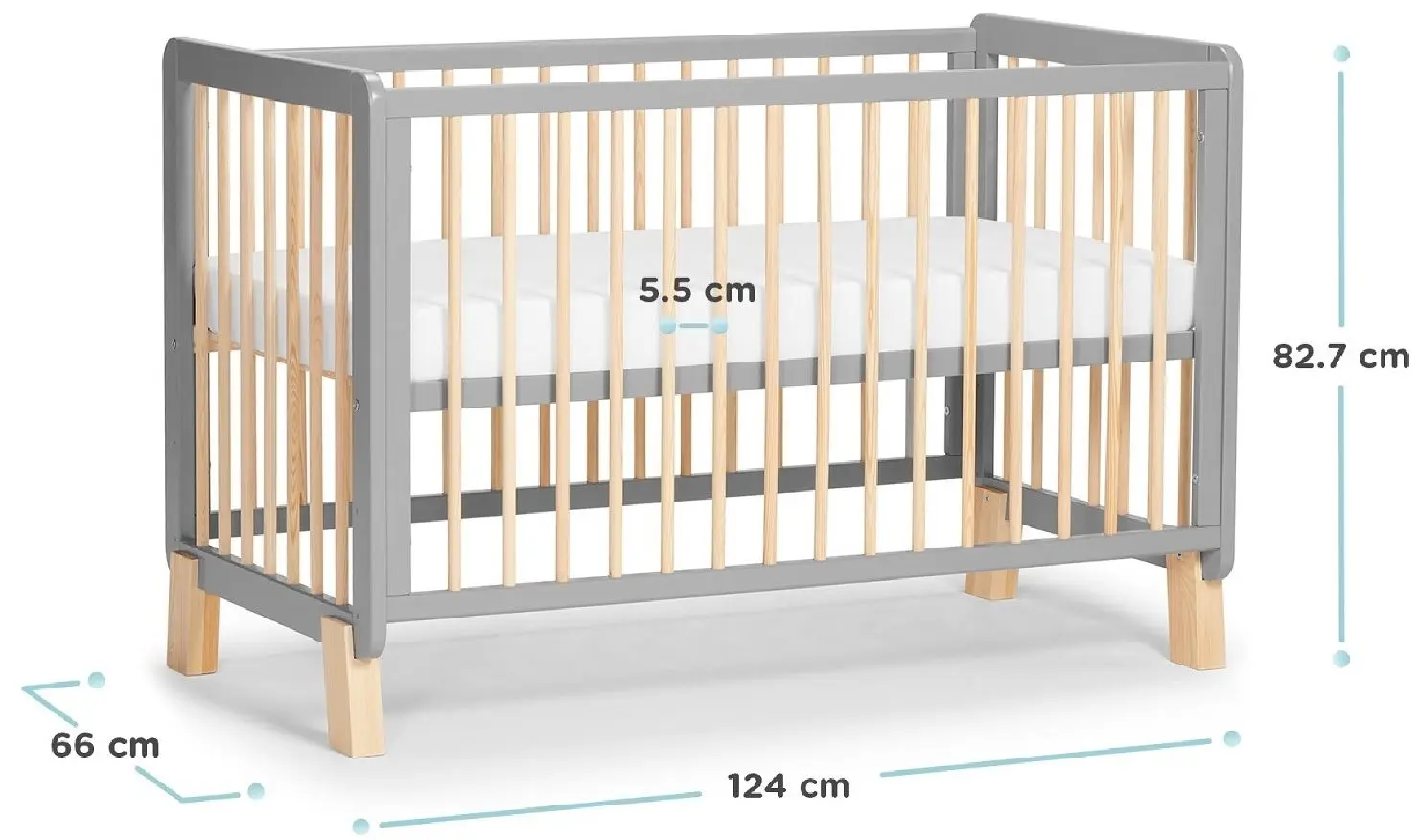 Кроватка Kinderkraft Lunky (Grey) - 6