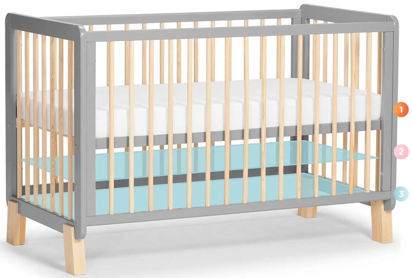 Patuc Kinderkraft Lunky + saltea 9cm (Grey) - 4