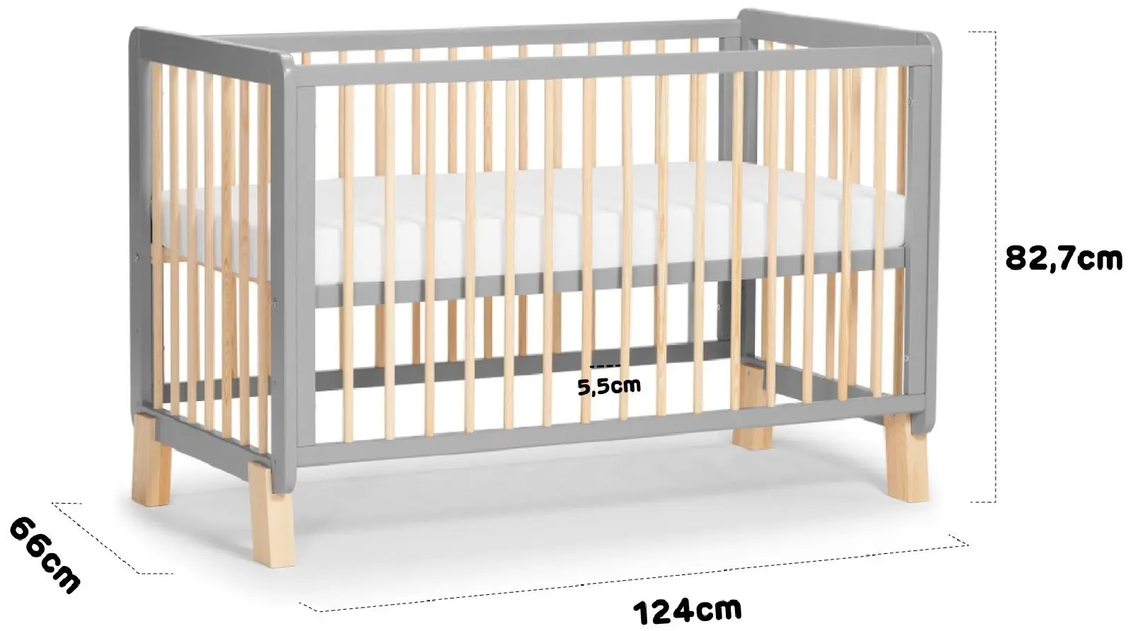 Patuc Kinderkraft Lunky + saltea 9cm (Grey) - 3
