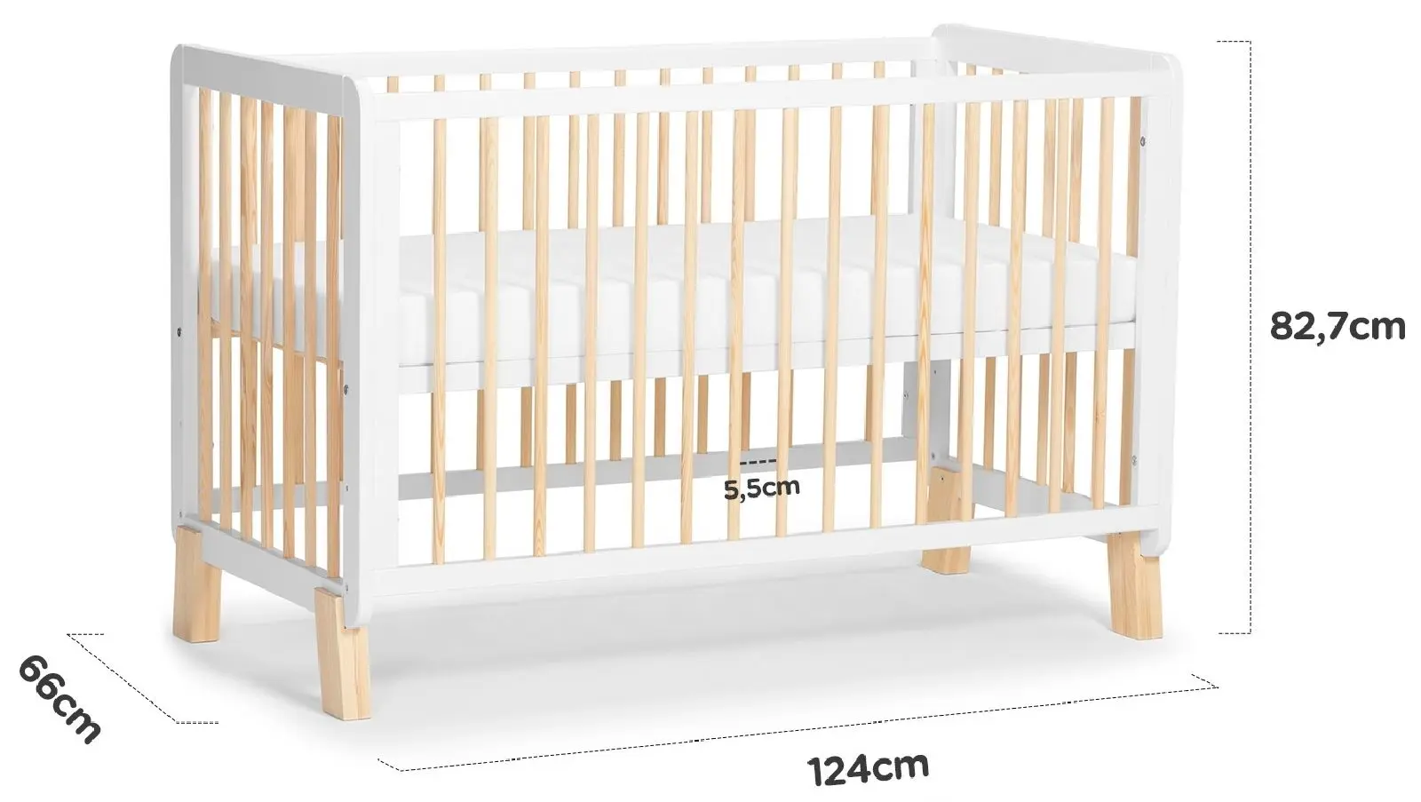 Patuc Kinderkraft Lunky + saltea 9cm (White) - 11