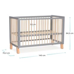 Кроватка Kinderkraft Lunky XL (Grey) Thumb