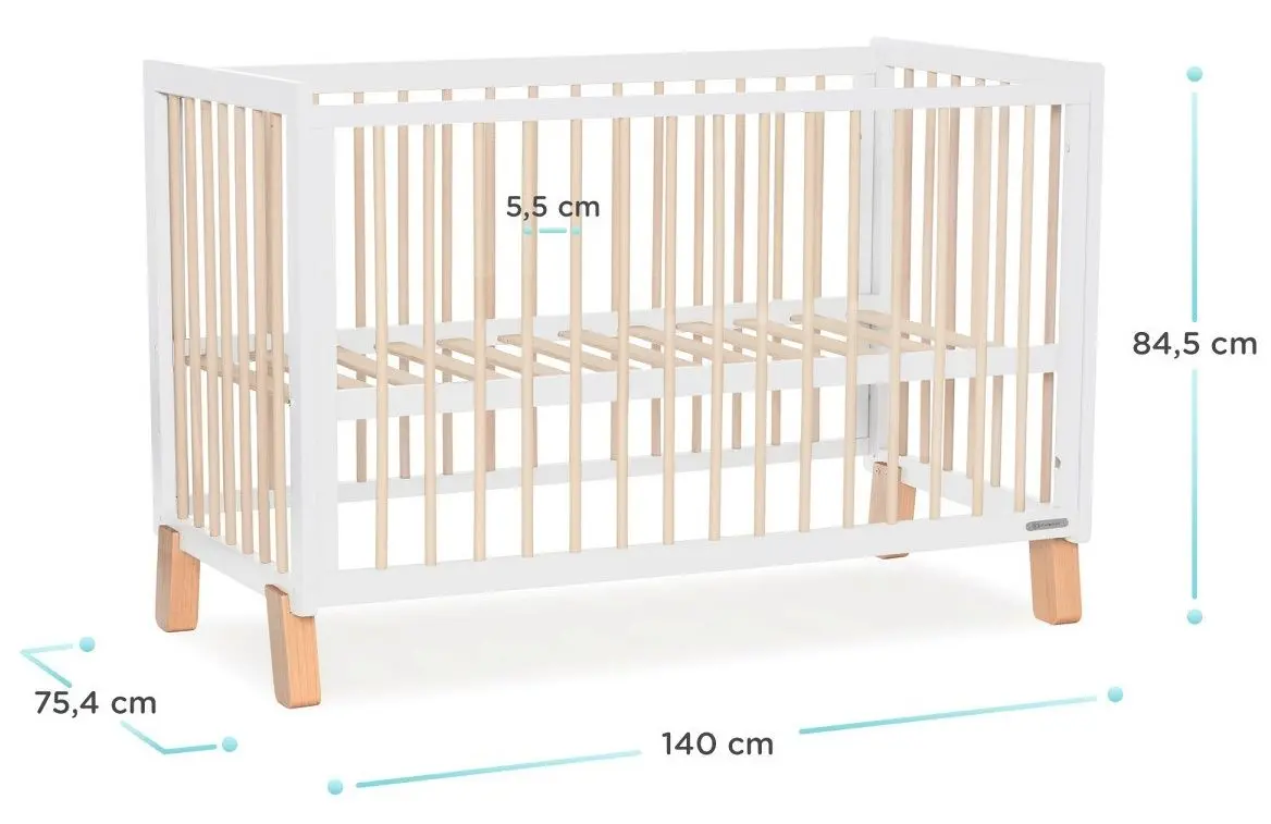 Кроватка Kinderkraft Lunky XL (White) - 6