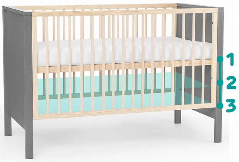 Кроватка Kinderkraft Mia + матрас (Grey) - 4