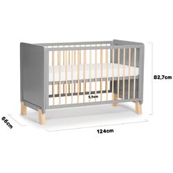 Кроватка Kinderkraft Nico + матрас 9см (Grey) Thumb