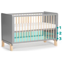 Кроватка Kinderkraft Nico + матрас 9см (Grey) Thumb