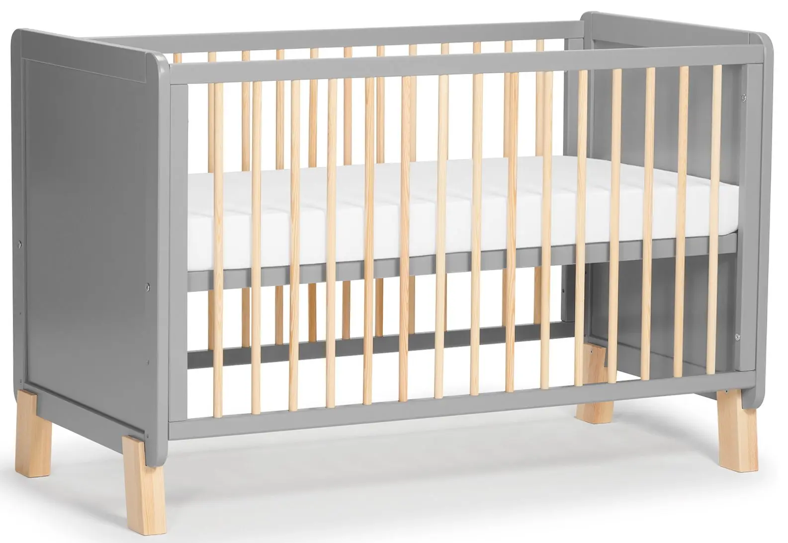 Кроватка Kinderkraft Nico + матрас 9см (Grey)