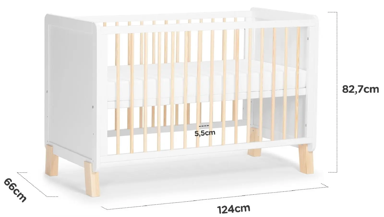 Patuc Kinderkraft Nico + saltea 9cm (White) - 11