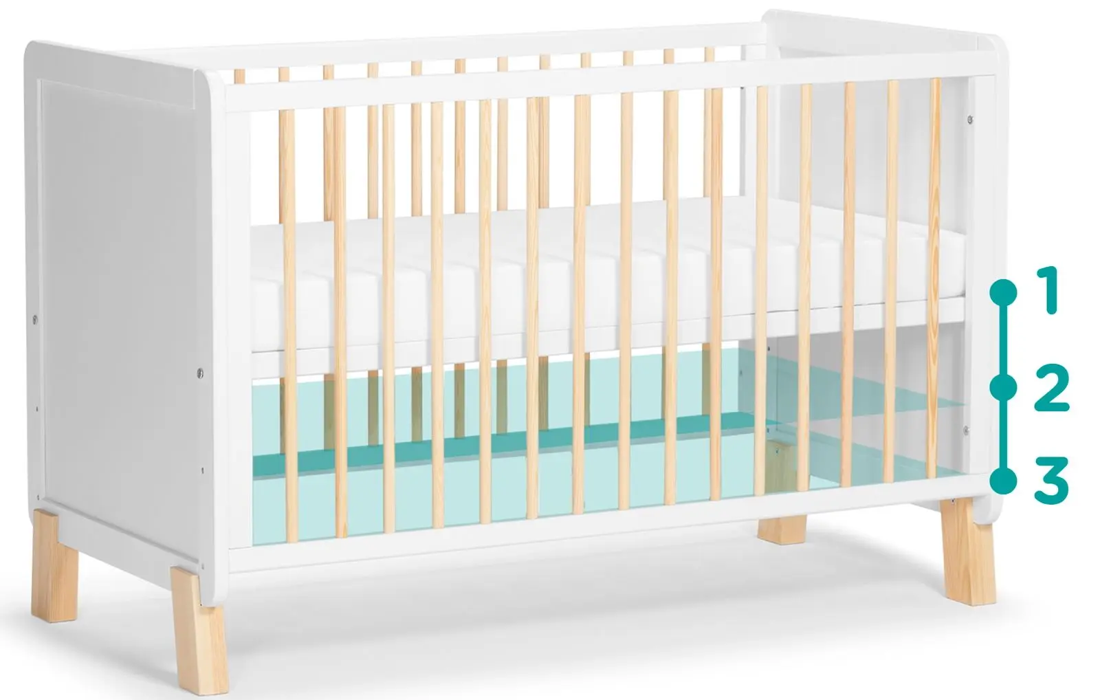 Patuc Kinderkraft Nico + saltea 9cm (White) - 9