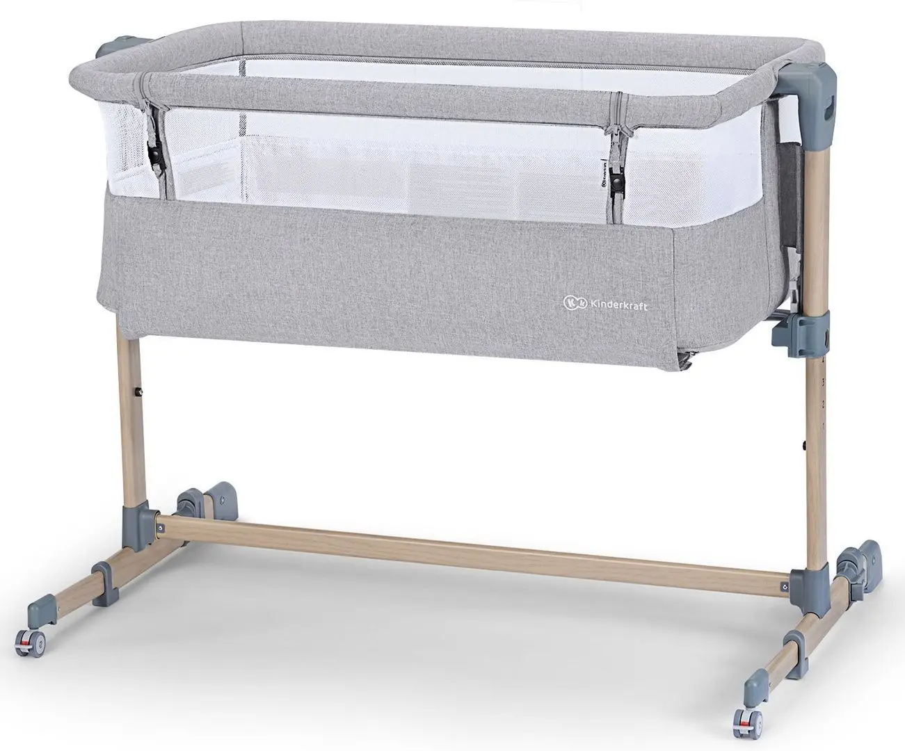 Кроватка-люлька 2в1 KinderKraft Neste Air KKLNEAIRGRY00W (Grey/Wood) - 6