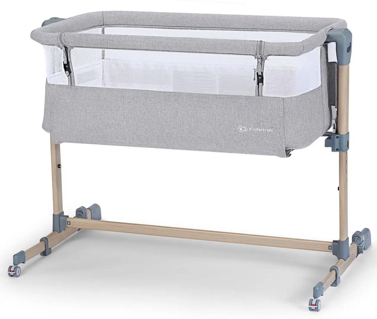 Кроватка-люлька 2в1 KinderKraft Neste Air KKLNEAIRGRY00W (Grey/Wood) - 5