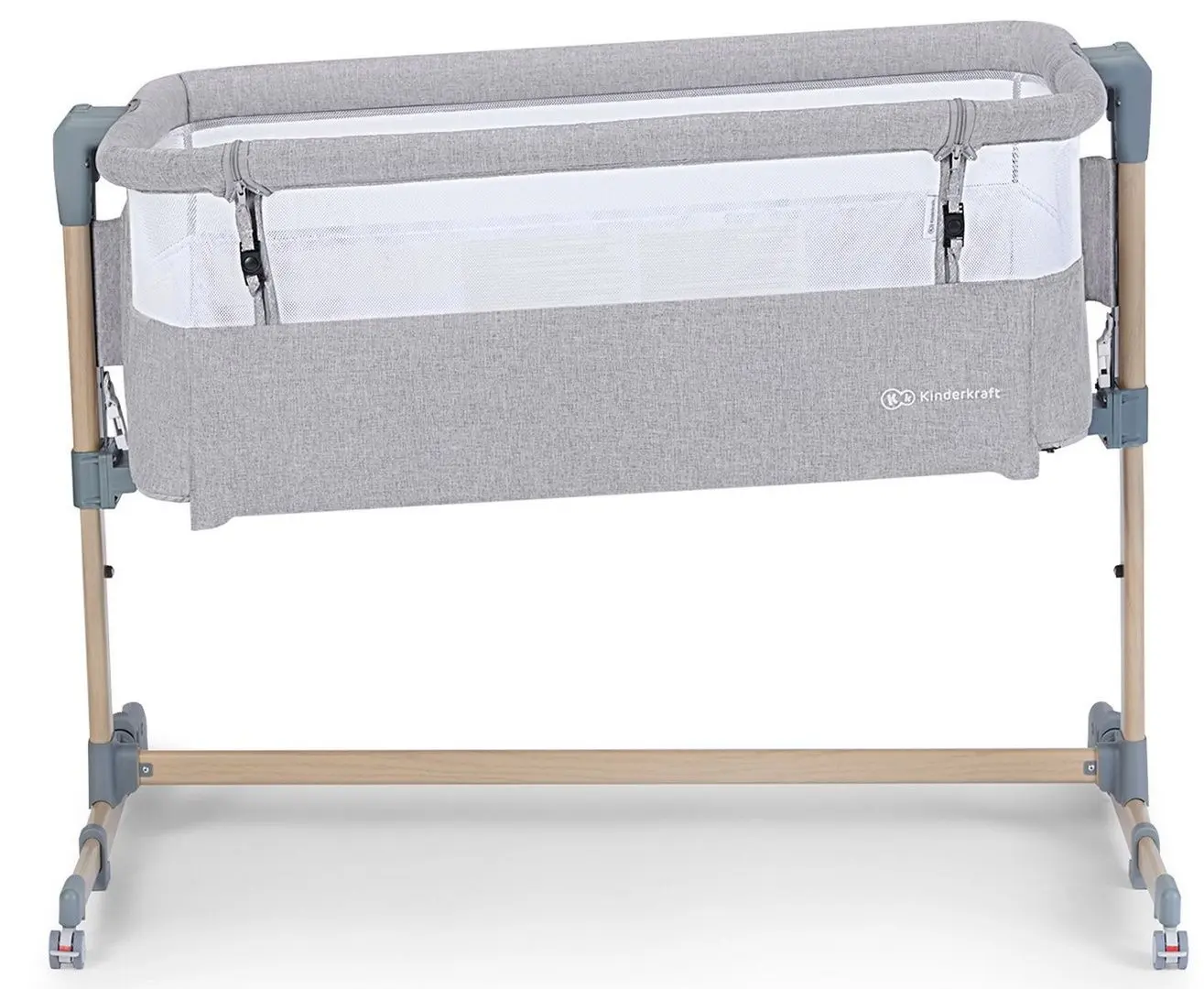 Кроватка-люлька 2в1 KinderKraft Neste Air KKLNEAIRGRY00W (Grey/Wood) - 4