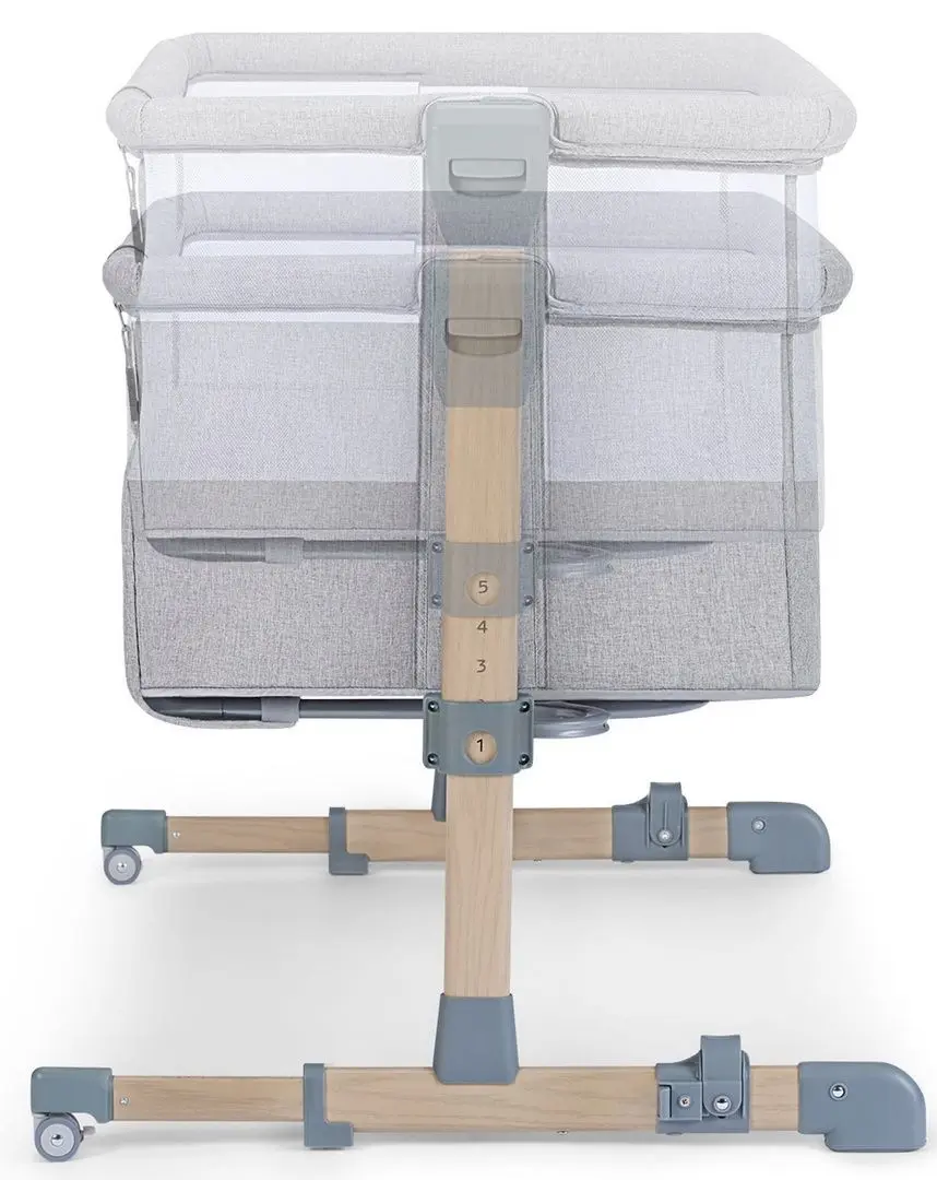 Кроватка-люлька 2в1 KinderKraft Neste Air KKLNEAIRGRY00W (Grey/Wood) - 2