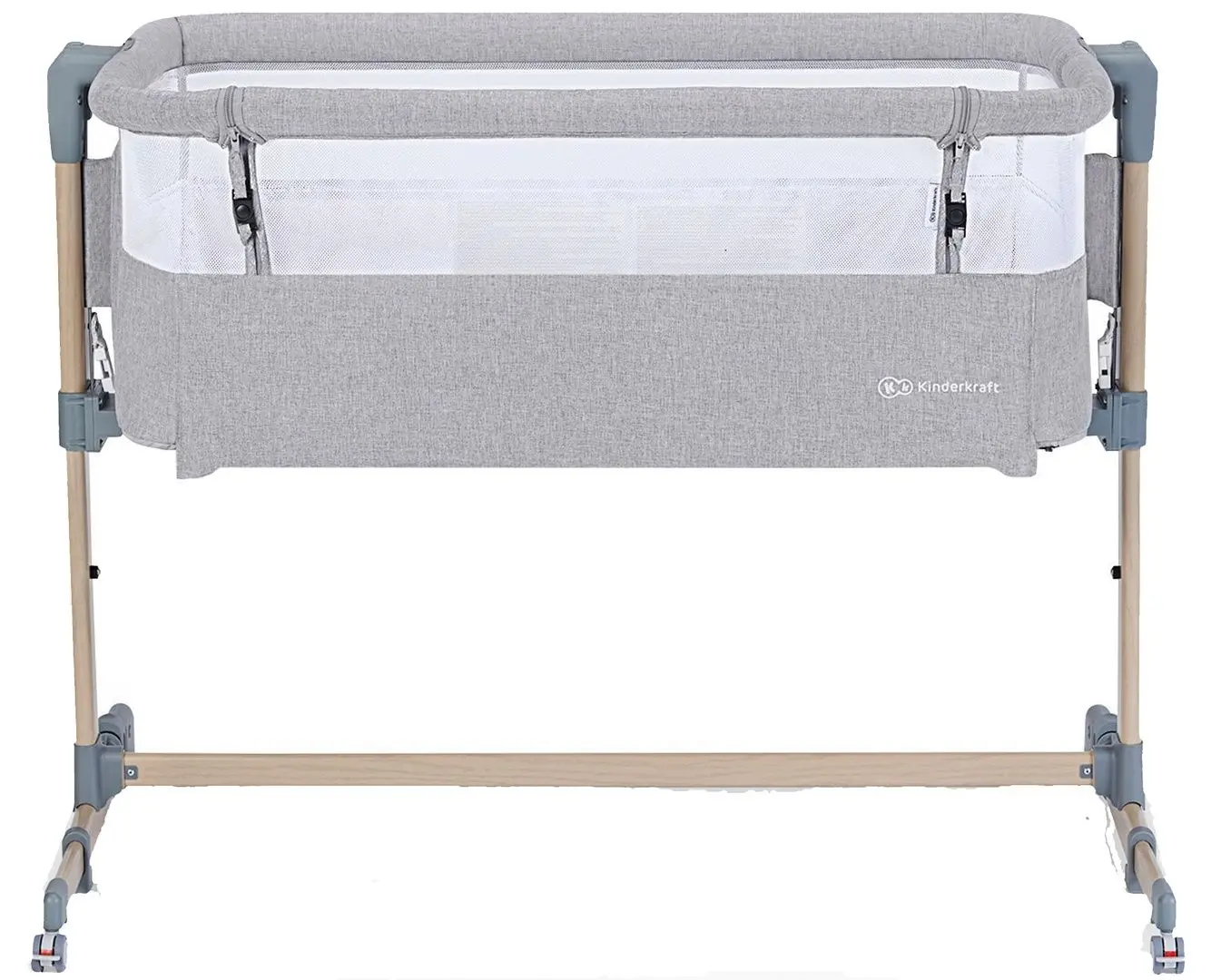 Кроватка-люлька 2в1 KinderKraft Neste Air KKLNEAIRGRY00W (Grey/Wood)