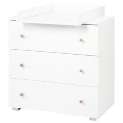 Patuc Klups Karolina II + comoda de infasat Karolina + saltea Confort II 10cm (White/Pine) Thumb