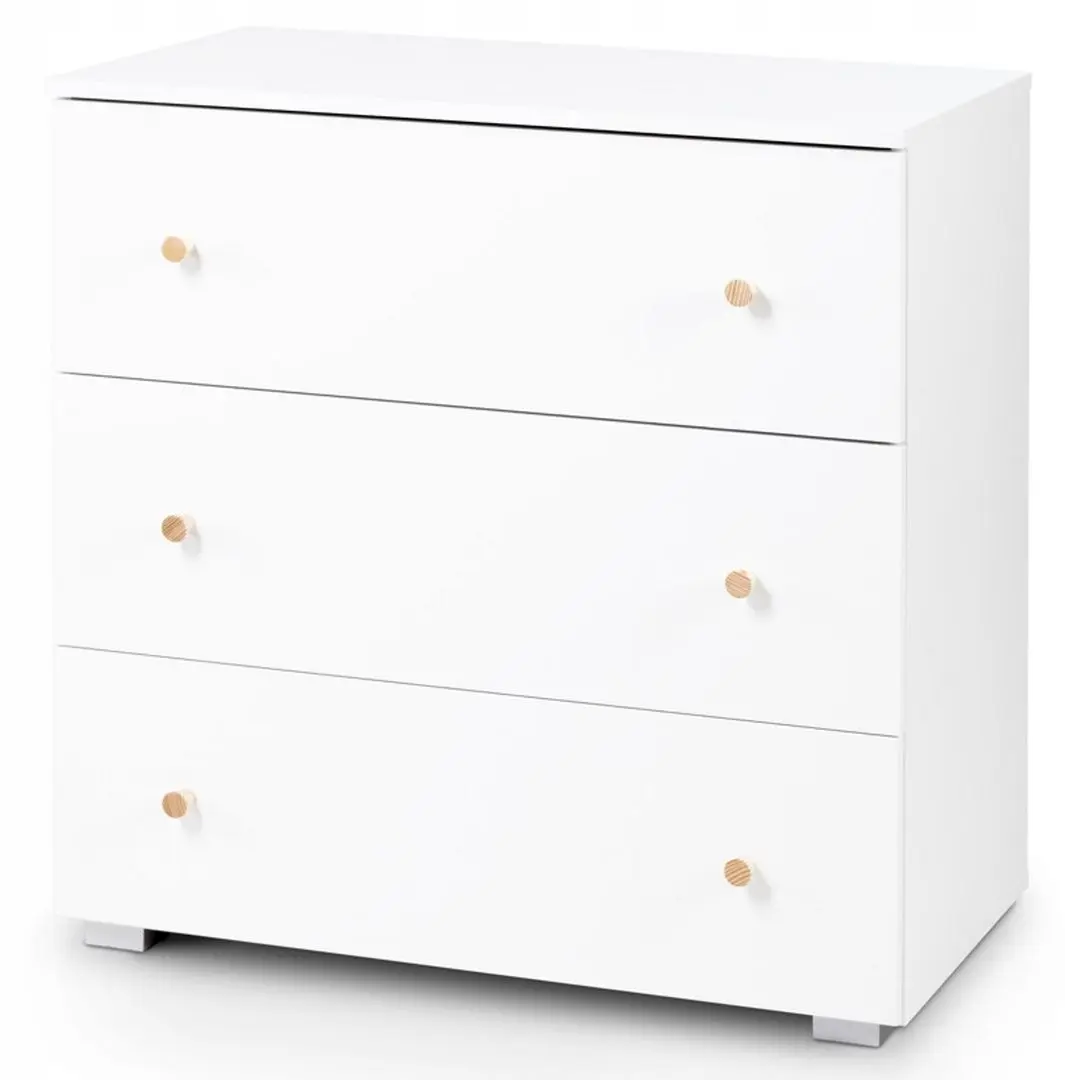 Patuc Klups Karolina II + comoda de infasat Karolina + saltea Confort II 10cm (White/Pine)