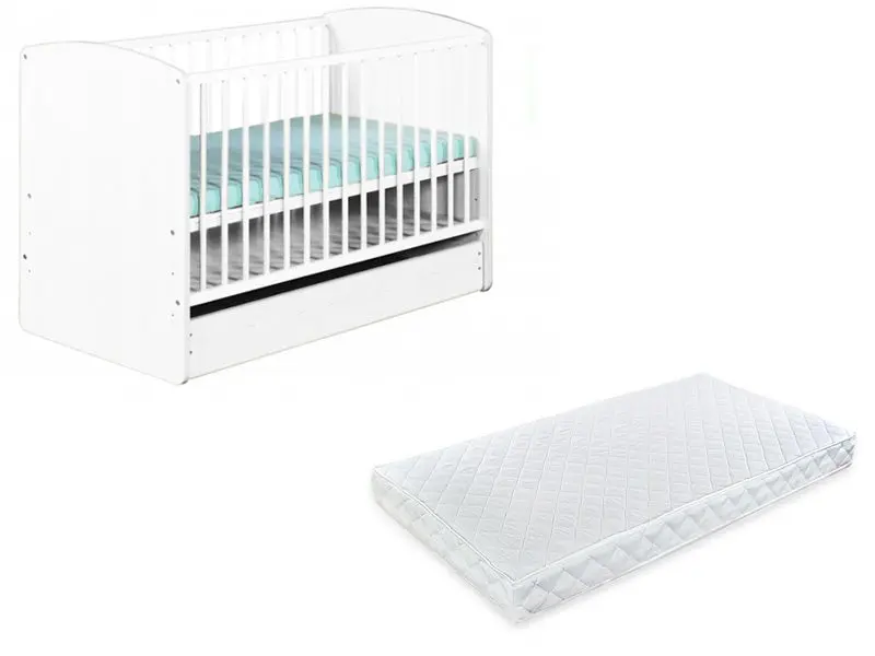 Patuc Klups Karolina II cu sertar + saltea 12cm (White)