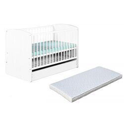 Patuc Klups Karolina II cu sertar + saltea 8cm (White) Thumb