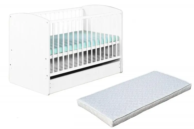 Patuc Klups Karolina II cu sertar + saltea 8cm (White)