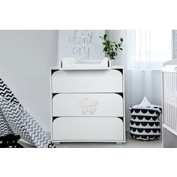 Кроватка + пеленальный столик + матрас Klups Nel Cloud (White) Thumb