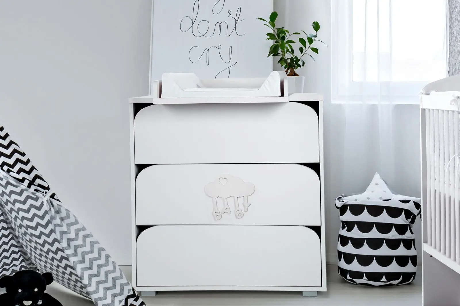 Кроватка + пеленальный столик + матрас Klups Nel Cloud (White) - 8