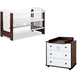 Patut + masa de infasat + saltea Klups Safari Giraffe (Wenge) Thumb