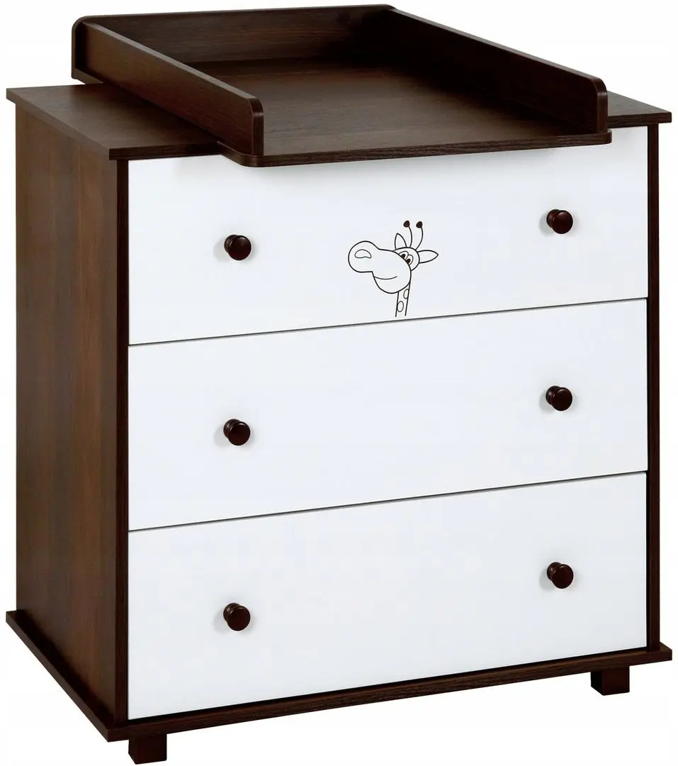 Patut + masa de infasat + saltea Klups Safari Giraffe (Wenge)