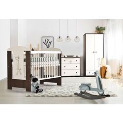 Кроватка + пеленальный столик + матрас Klups Safari Giraffe (Wenge)