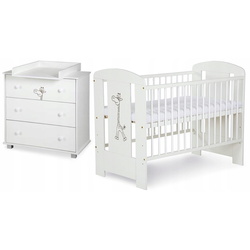 Кроватка + пеленальный столик + матрас Klups Safari Giraffe (White) Thumb