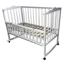 Кроватка Кузя Оленька с колёсами (Серый)