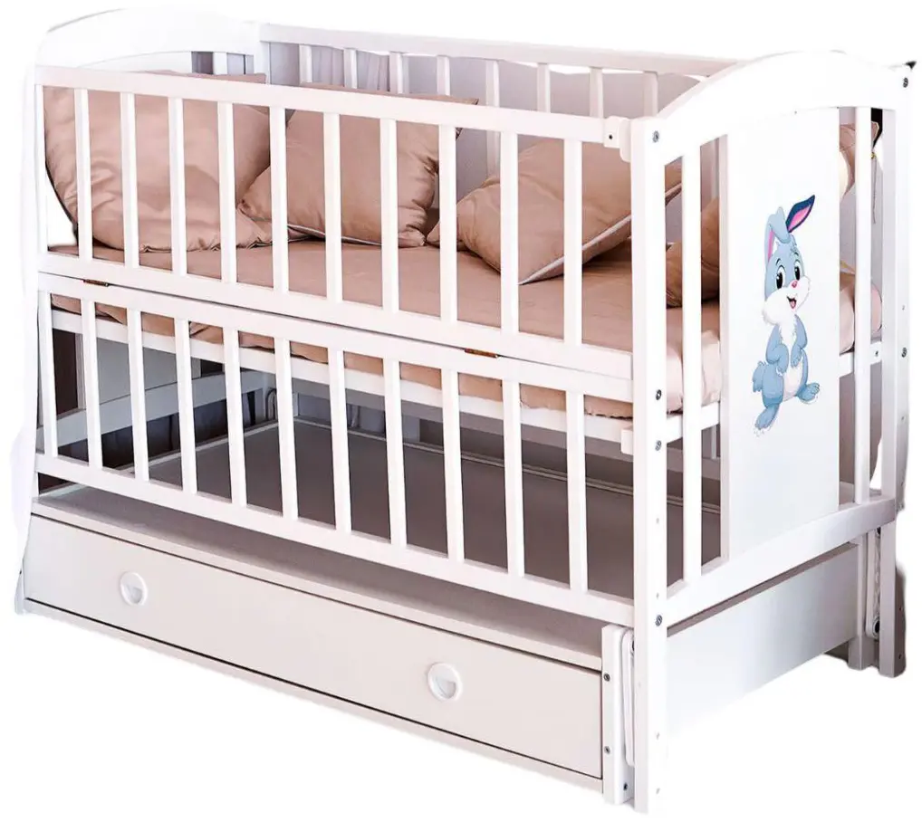 Кроватка с ящиком Кузя Lili Zajchyk (White) - 2