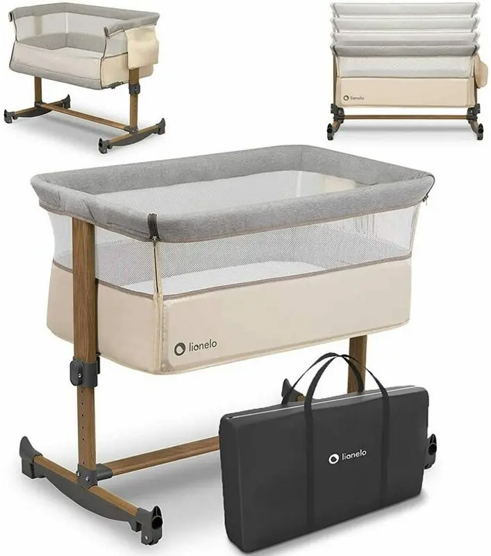 Кроватка-люлька 3в1 Lionelo Leonie (Beige Sand)