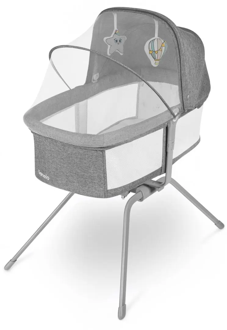 Кроватка-люлька 3в1 Lionelo Malin (Grey Stone)