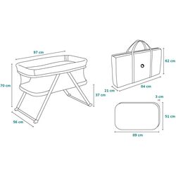 Кроватка-люлька 3в1 Lionelo Vera (Grey) Thumb