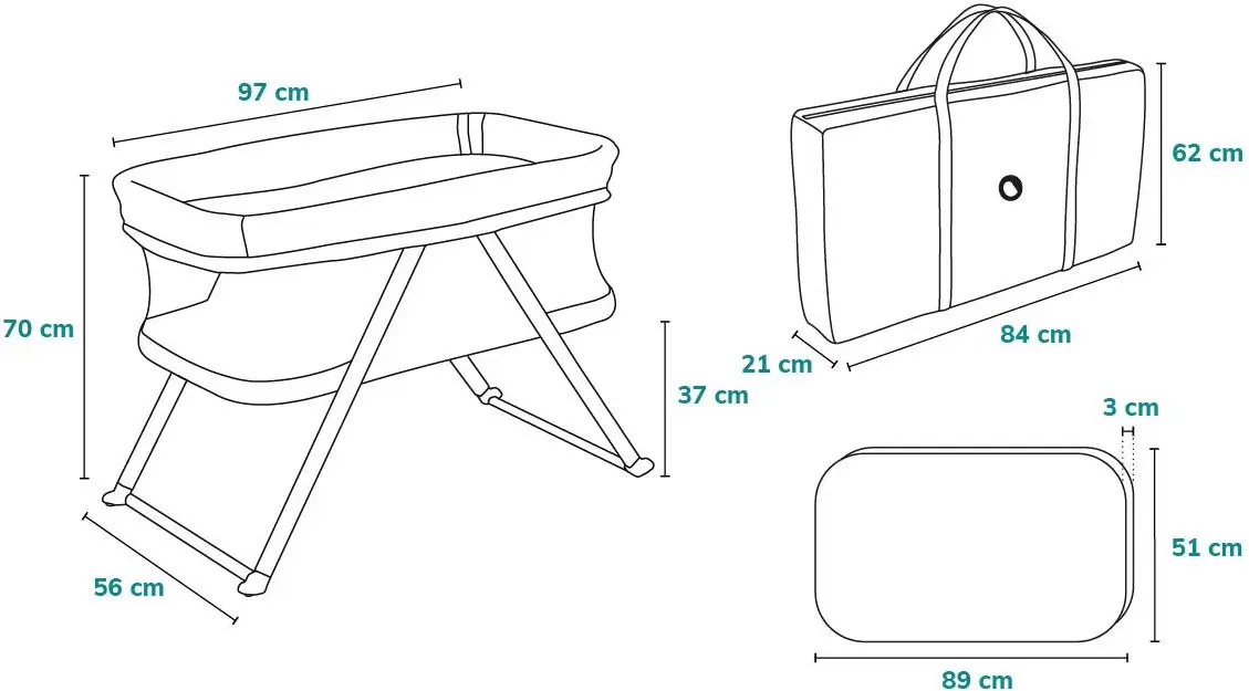 Кроватка-люлька 3в1 Lionelo Vera (Grey)