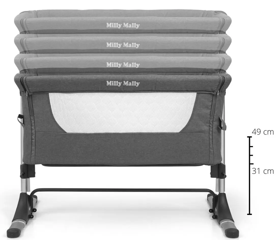 Кроватка-люлька Milly Mally Side by Side (Navy Blue) - 4